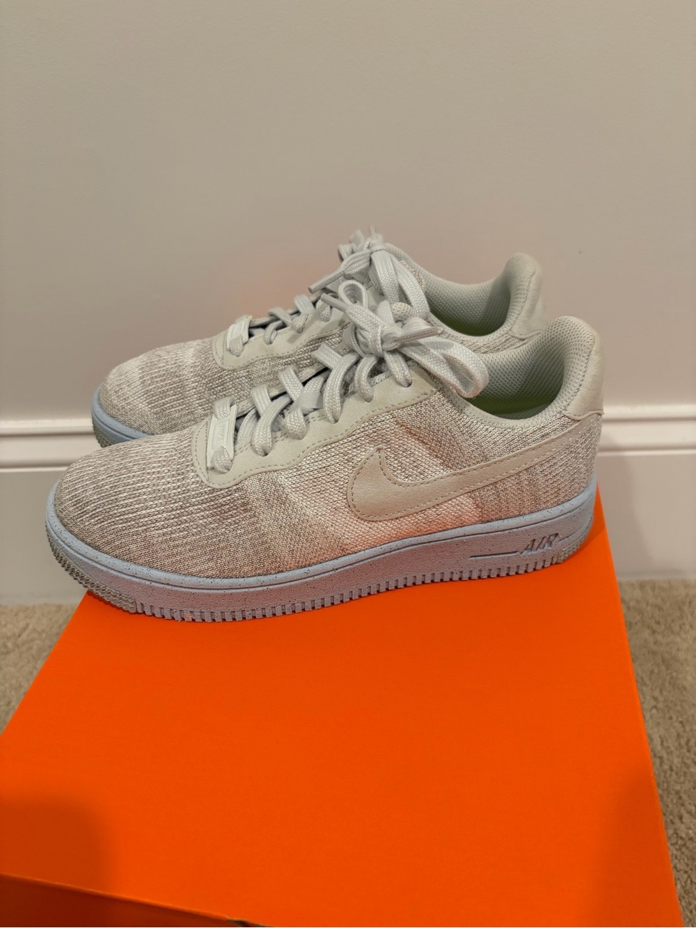 Youth Nike Air Force 1s Fly Knit Baby Blue Size 5.5Y
